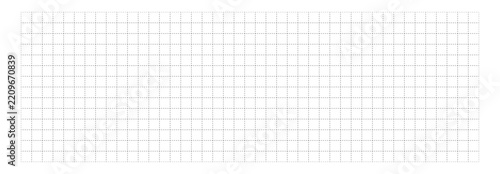 Dashed cross grid seamless pattern on white paper bg. Checkered dash millimeter texture with intersection markers. Retro notebook sheet. Vector for bullet journal and blueprints. . Editable lines.