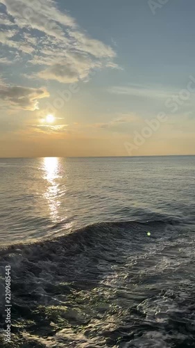 Sunset view over the sea from the coastline