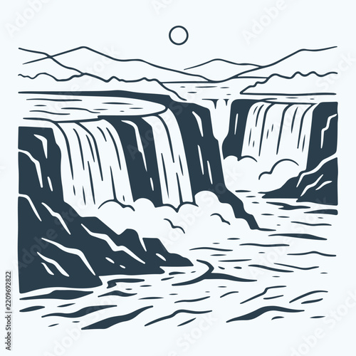 Niagara Falls Vector Illustration