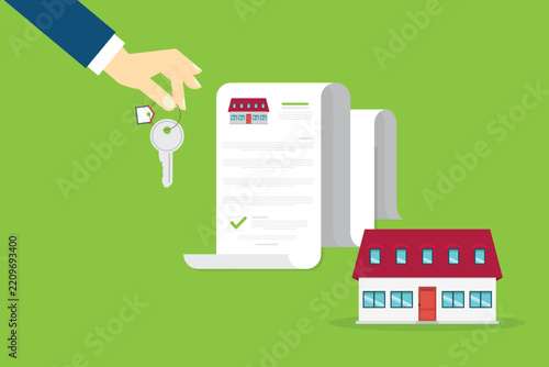 Home Buyer Approval Concept with House Key and Property Document Checklist