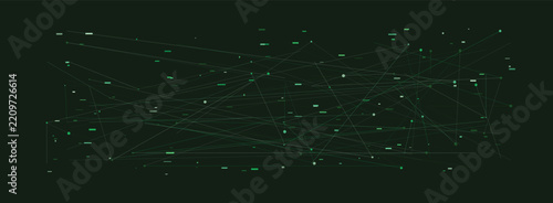 Abstract green vector illustration featuring complex technology network connections and digital data streams for modern concepts