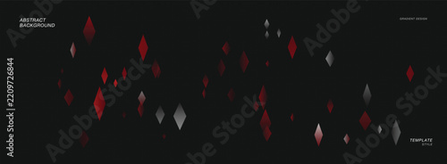 Abstract black vector graphic background featuring glowing red and silver diamond shapes in modern digital composition art illustration