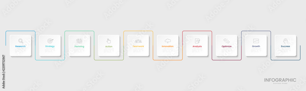 Obraz premium Infographic 10 options design elements for your business data. Vector Illustration.