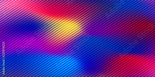 Vivid colorful neon gradient with glowing diagonal ribbed texture and sleek parallel lines abstract vector background eps10