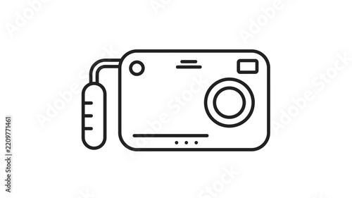 Camera icon - Minimalist line art vector illustration for digital photography