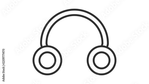 Headphones line icon - Minimalist audio device symbol for music and design