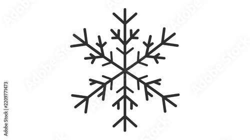 Minimalist Snowflake Icon - Winter Graphic Design Element