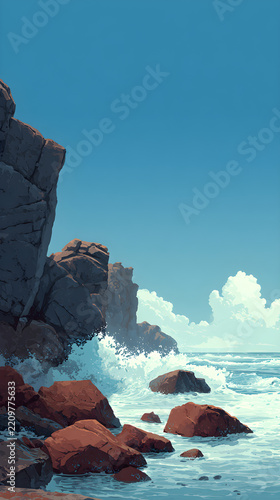 rocks and sea
