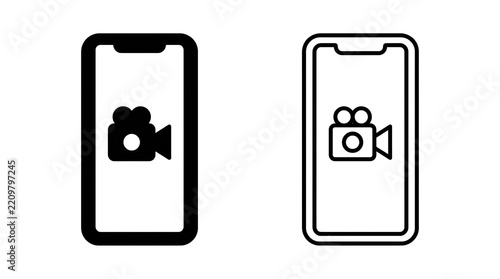 Smartphone icons showing video camera app