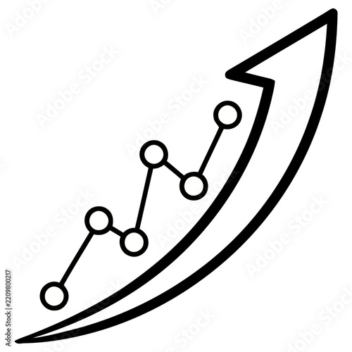 Upward trend graph with arrow