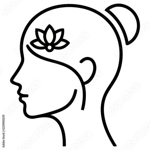 Woman's profile with lotus flower in head