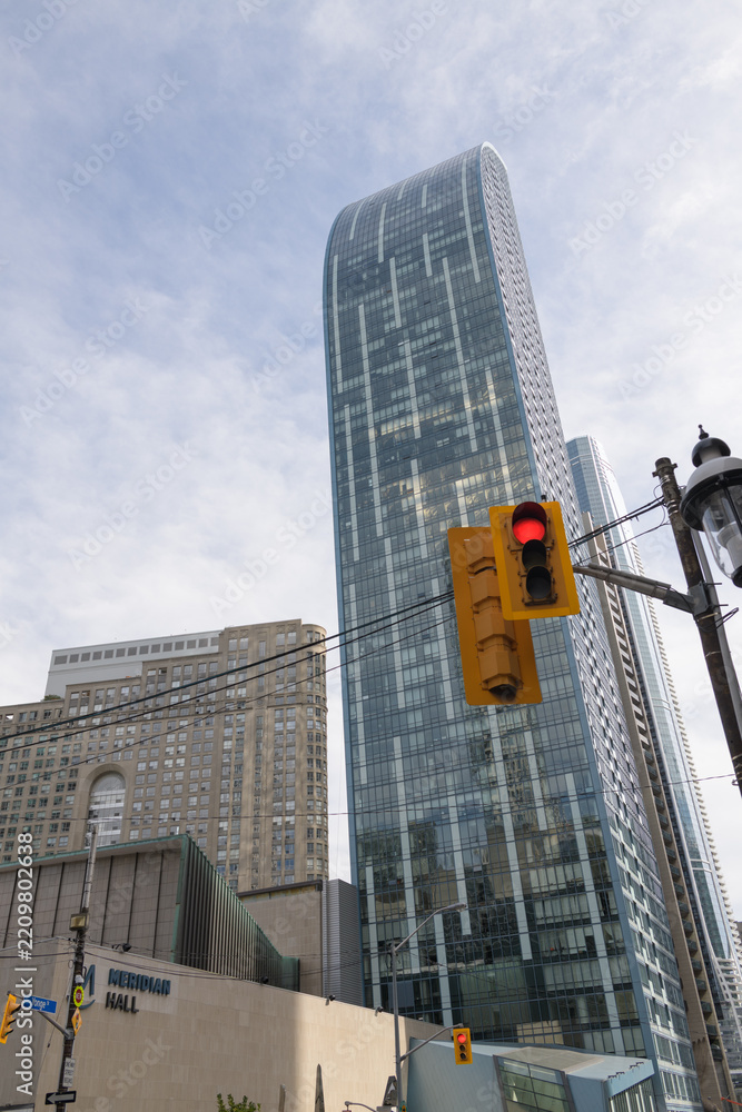 Obraz premium The L Tower designed by Daniel Libeskind and developed by Cityzen Development Group, completed in 2015, located at 8 The Esplanade in the St Lawrence-East Bayfront area of Toronto