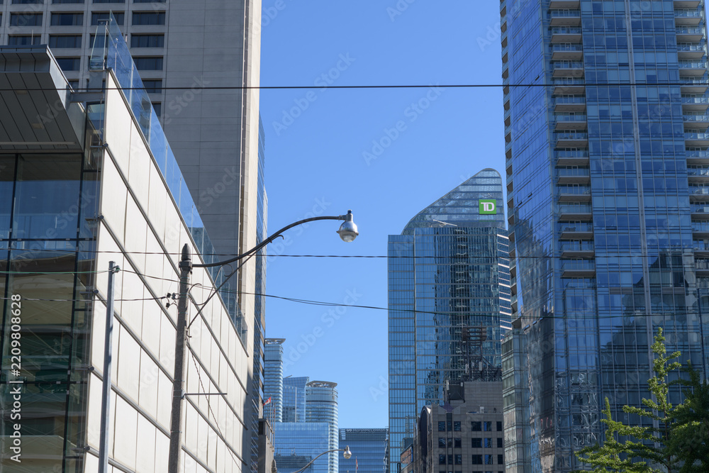 Fototapeta premium distant view of TD Terrace in Toronto