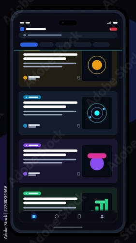 smartphone scrolling motion graphic showing interface, digital feed navigation, mobile app interaction, technology UI, modern screen