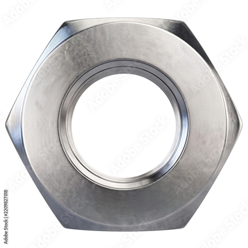 Heavy duty steel hex nut hardware component for industrial fastening.