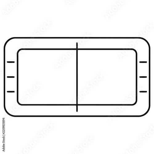 Rectangular shape divided into two sections