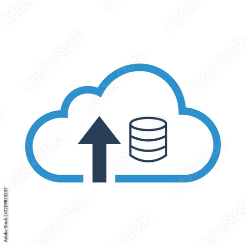Cloud upload icon showing data being sent to cloud storage