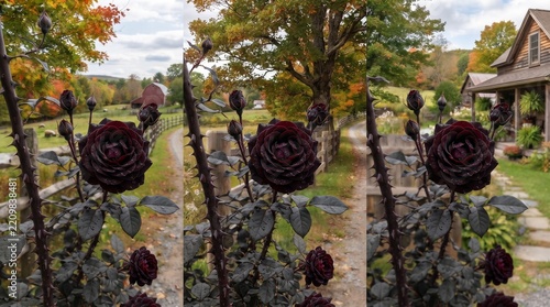 flowers on the old wall