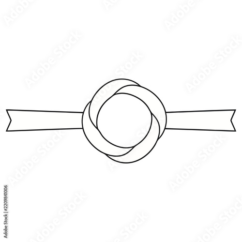 Ribbon knot with banner ends