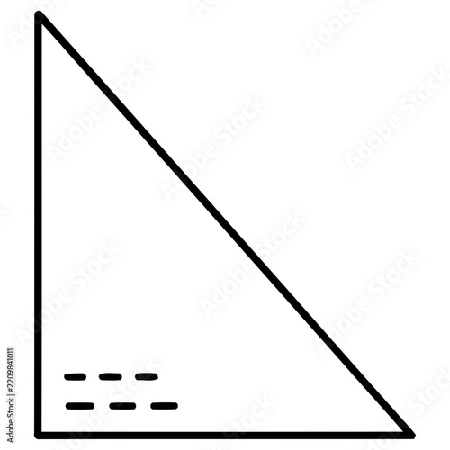 Right Triangle with Dashed Lines