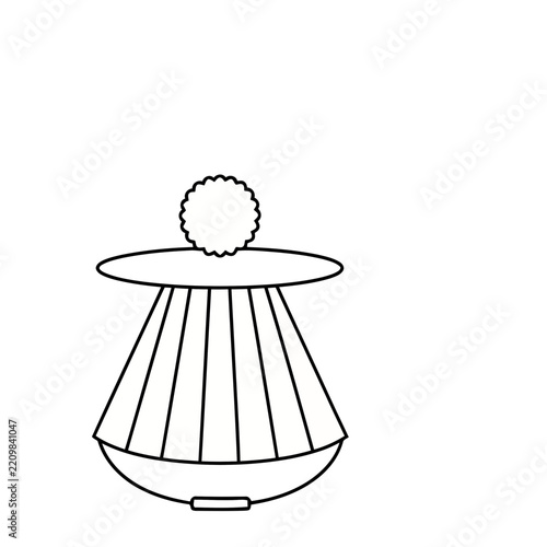 Simple drawing of a hat with a pompom