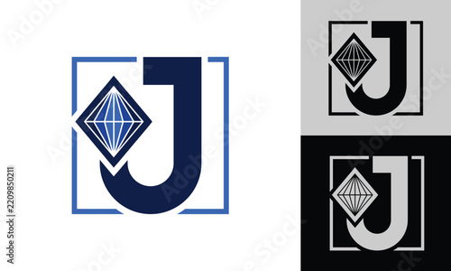 Letter J jewelry minimalist logo design