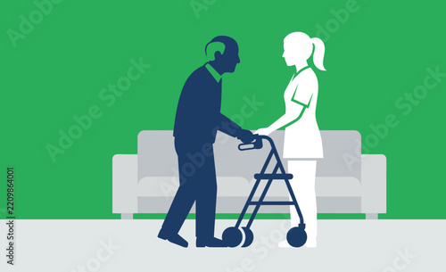 Concept Vector Illustrations for Home Care and In-Home Care Services.