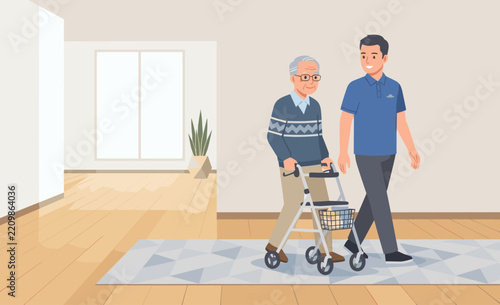 Concept Vector Illustrations for Home Care and In-Home Care Services.