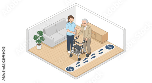 Concept Vector Illustrations for Home Care and In-Home Care Services.