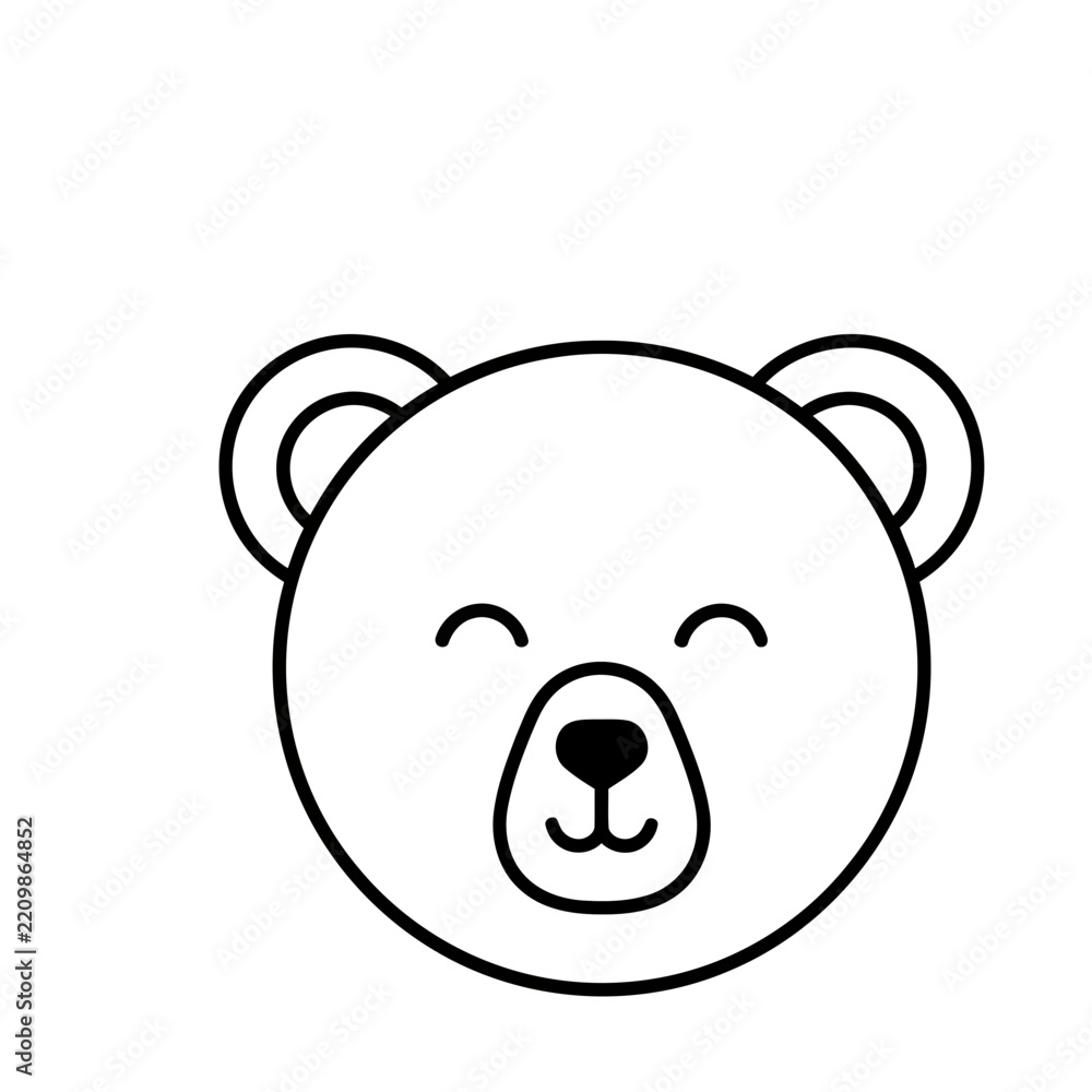 Fototapeta premium Cute Bear Face Icon