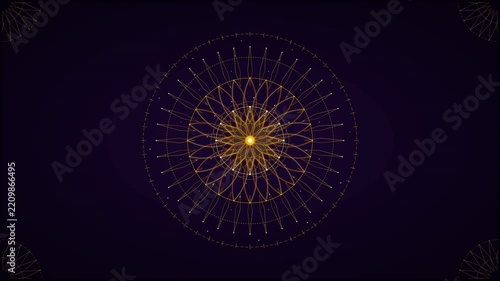 Sacred Geometry Mandala Tessellation in Radiant Gold and Violet
