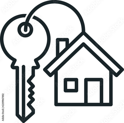 House key icon representing real estate property ownership and home