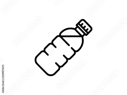 Minimalist plastic water bottle line icon, simple outline graphic of drinking water container, linear vector symbol for hydration and fitness