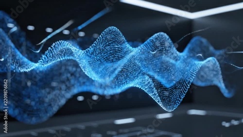 Abstract digital wave visualization representing data flow and network connectivity in cyberspace.