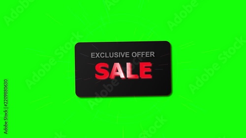 Exclusive Offer Sale Card on Green Screen