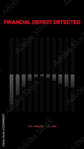 Financial Deficit Detected Data Visualization Animation Showing Losses
