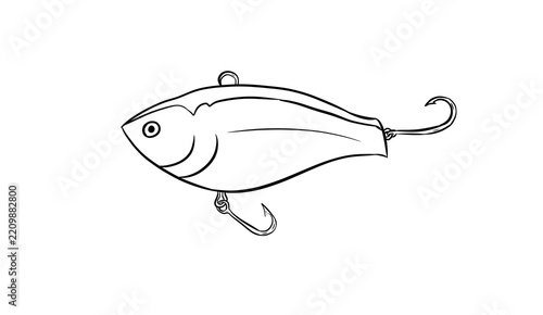 fishing lure digital drawing illustration isolated