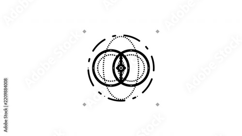 Minimalist Black Vector Icon of Strategic Corporate Partnership