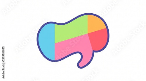 Colorful abstract paintbrush icon with four sections