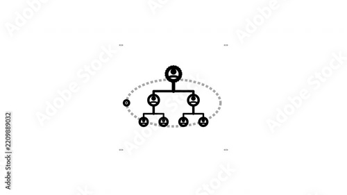 Minimalist Black Vector Icon of Executive Talent Recruitment Hub