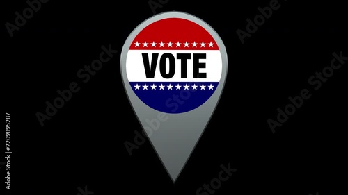 USA Election Vote Icon Loop With Alpha Channel