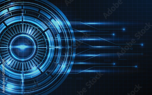 Digital business, vector tech circle and Futuristic technology background