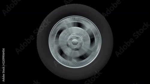 Spinning Car Wheel With Alpha Channel