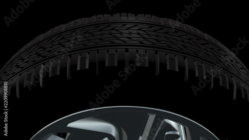 Vehicle Tire Spinning 4K Loop