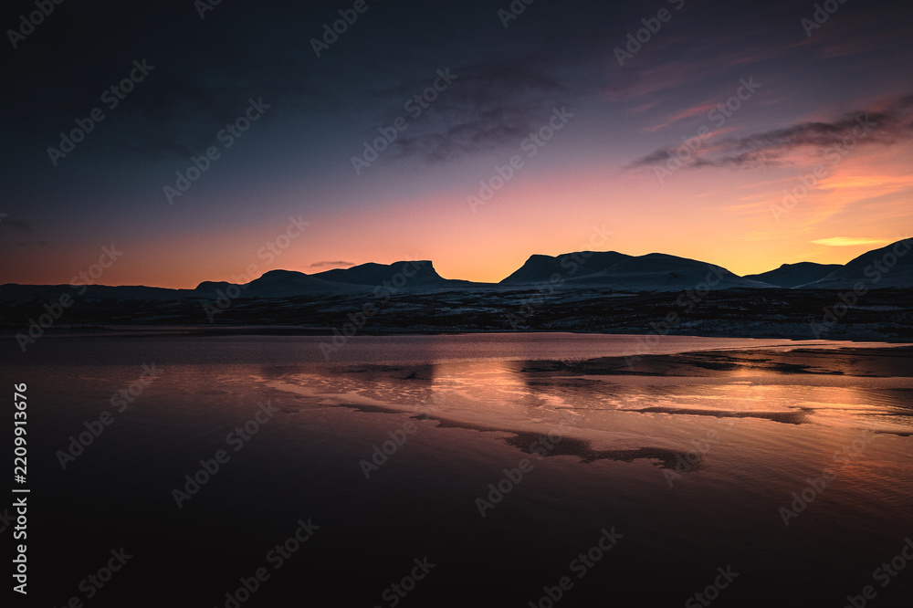 Fototapeta premium Sunset Reflections on the Northern Lake