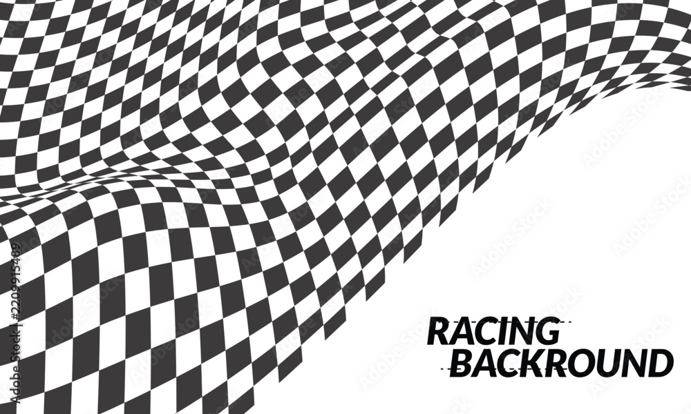 Obraz premium Racing flag on white background