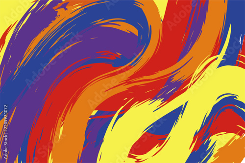 Abstract Pop Art Brush Strokes and Halftone Geometric Background