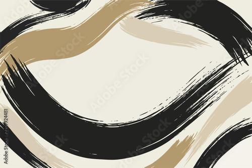 Abstract Pop Art Brush Strokes and Halftone Geometric Background
