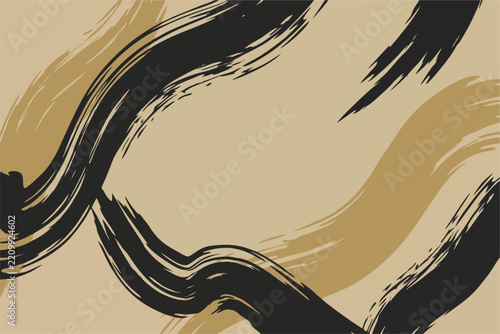 Abstract Pop Art Brush Strokes and Halftone Geometric Background