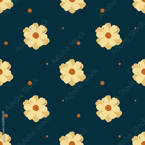 yellow floral seamless pattern